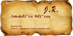 Jakubács Rózsa névjegykártya