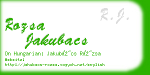 rozsa jakubacs business card